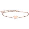 Thomas Sabo Bracciale cuore con pallina in argento, argento sterling 925, lunghezza 16-19 cm