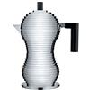 Alessi Pulcina MDL02/3 B - Caffettiera per Espresso di Design in Fusione d'Alluminio e PA, 3 Tazze, Nero