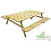 Tavolo da Pic Nic con Panche 180x160x71 cm in Legno Marrone