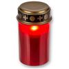 MIJOMA Lumini funerali a LED per esterni - funzionamento a batteria, effetto tremolante realistico, durata 6 mesi - candela funeraria (1 pezzo, rosso)