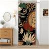 Uiiooazy Tenda Doccia Antimuffa, Tenda Doccia Piccola 90x180cm Tropicale Boho Chic Astratta Foglie Verde Fiori Rossi Tende da Bagno Tessuto Lavabile Impermeabile Tende per Vasca da Bagno con 6 Anelli