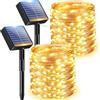 litogo [2 Pacchi] Luci Solari Esterno, 12m 120 LED Catena Luminosa Esterno Filo Luci Led 8 modalità Lucine da Esterno Decorative Per Giardino, Natale, Patio, Cancello, Cortile, Matrimonio, Festa