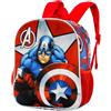 Marvel Captain America Gravity-Zaino 3D Piccolo, Rosso, 26 x 31 cm, Capacità 8.5 L