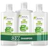 Omia, Fisio Shampoo Eco Bio con Aloe Vera del Salento per Capelli Normali, Idratante ed Equilibrante, Shampoo per Lavaggi Frequenti, Senza Siliconi e SLES, 3 Flaconi da 200 ml