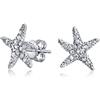 Bling Jewelry Orecchini A Perno Di Stella Marina In Zirconia Cubica Incastonata CZ Da Donna In Argento Sterling .925 Con Tema Nautico, Oceanico, Tropicale E Da Spiaggia