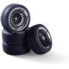 Carson 500900199 1:10 Set di ruote (4) Rally Design3 cromo/nero - accessori per modellismo, pezzi di ricambio, tuning, pneumatici, set di pneumatici