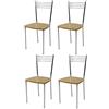 t m c s Tommychairs - Set 4 sedie modello Elena per cucina bar e sala da pranzo, struttura in acciaio cromato e seduta in legno massello color rovere