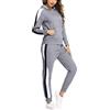 Litherday Tuta Donna Completo Sportiva Donna Tuta Donna Lungo Tuta Sportiva Donna Elegante Tuta da Jogging Ampia da Donna Adatto per La Corsa e L'abbigliamento Casual da Casa Grigio l