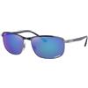 Ray Ban Occhiali da Sole Ray-Ban RB3671CH 92044L Blu su gunmetal