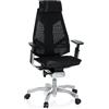 Hjh Office 652602 Sedia da ufficio di fascia alta GENIDIA PRO Mesh nero Sedia da ufficio ergonomica, regolabile individualmente