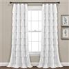 Lush Decor Bianco Tenda per Finestra con Volant, Stile Shabby Chic, per Soggiorno, Sala da Pranzo, Camera da Letto (Singolo), 213,4 x 127 cm, Colore, Tessuto, 84L Panel