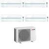 Mitsubishi Climatizzatore Quadri Split Kirigamine MSZ-LN Bianco 9+9+12+12 con MXZ-5F102VF2-E1 Inverter R-32 Wi-Fi Classe A++ ,