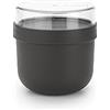 Brabantia - Make & Take Bowl Colazione 0.5L - Contenitore per Alimenti (180 ml) - Ermetico - Adatto per Congelatore - Adatto per Lavastoviglie & nel Microonde - Dark Grey
