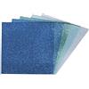 Rayher 75438999 Tavolette gommapiuma glitter, adesive, 2x3x,2cm, 5 colori, bus.blis. 5pz, blu-verde