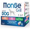 MONGE Grill Cane Mix Salmone/Maiale/Agnello - Cibo umido per cani 12x100 g
