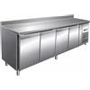 FORCAR Tavolo refrigerato - Alzatina - N. 4 porte - cm 223 x 70 x 86/96 h