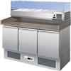 FORCAR Banco pizza - Vetrina porta ingredienti - N. 3 porte - cm 140 x 70 x 102 h