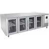 D.L. SERVICE Tavolo refrigerato 4 porte vetro - Tropicalizzato - cm 223 x 70 x 85 h
