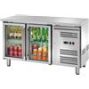 AMITEK Tavolo refrigerato - Temperatura positiva - N. 2 porte vetro - cm 136 x 70 x 86 h