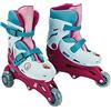 Mondo- 3 in Line Skate Frozen Disney Toys II Skates-Pattini Doppia Funzione Regolabili-Ruote PVC-Roller Bambina-Size S/Mis. 29/32-28299, Multicolore, S, 18278
