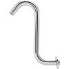 Oumefar Braccio Doccia Braccio soffione Doccia a collo di Cigno curvo S Durevole 8 Pollici 201 Acciaio Inox per soffione Doccia Fisso Accessorio da Bagno