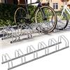 BAKAJI Parcheggio Porta Bici 6 Posti Stand Cavalletto Rastrelliera Bicicletta Acciaio