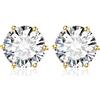 JewelryPalace 6ct Orecchini a Bottone Donna Argento 925 con Creato Moissanite, Piercing Orecchini a Lobo Donna con Pietra a Taglio Rotondo, Orecchini Solitario in Oro Matrimonio Set Gioielli Donna