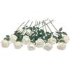Laelfe 12 Pcs Rose Bianche Finte, Bouquet Fiori Finti di Rosa con Steli Lunghi, Rosa Finta per Decorazioni Composizioni di Nozze Casa Giardino Partito (Bianche)