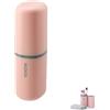 MEIJMJIA - Set di bicchieri d'acqua viaggio custodia per spazzolino denti | porta spazzolini da denti e dentifricio, adatto per campeggio, viaggi, viaggi d'affari (Rosa)