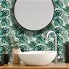 Alwayspon Adesivi per Piastrelle in Vinile Impermeabili, Peel and Stick Autoadesivi per Rivestimento Paraschizzi Cucina Bagno Soggiorno, Adesivo Murale Stile Boho, 20x20cm x 25 pezzi, Foglie Verdi
