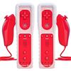 TechKen 2 set di telecomandi di ricambio per Wii, TechKen Motion Plus integrato e Nunchuck (2 rossi)
