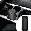 JNNJ Auto Pattumiera Bidone Veicolo Silicone Coperchio, Mini Pattumiera Console Portabicchieri Auto(Nero)