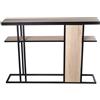DRW Tavolo di Ingresso in Legno e Metallo 120x25x82cm, Rovere e Nero