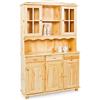 Dmora Mobile Buffet credenza vetrina Shabby, Pino massello, 130 x 198 x 32 cm