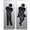 SynMe 1 paio di divertenti adesivi per toilette autoadesivi - 1 maschio e 1 femmina - In acrilico (tridimensionale) - Ogni 16 x 6 x 0,3 cm - Cartelli per toilette divertenti - Toilette - WC