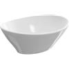 Baikal - Lavabo in ceramica sopra il piano di lavoro. Lavabo curvo in finitura bianca lucida. Dimensioni: 41 x 33 x 14,5 cm. Senza foro per rubinetto. Spedizione con imballaggio rinforzato