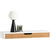 SoBuy Mensola a Parete con Cassetto - Mensola Galleggiante Moderna per Ingresso, Soggiorno & Camera - Bianco & Naturale 60x24x8cm FRG93-WN