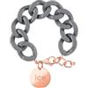 ICE-WATCH - Jewellery - Chain Bracelet - Chic Grey - Rose-Gold - Bracciale in Maglia Grigia XL da Donna con Medaglia d'Oro Rosa (020930)