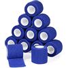 Sagafly 12 Rotoli Benda Elastica Coesiva 5cm Autoadesivo Benda (Blu) | Bendaggio Adesiva Coesiva Nastro Bendaggio Sportivo Non Tessuto Salvapelle Fasciature per Mani, Piedi, Ginocchia, Braccia