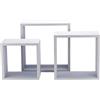 King Collection King Home M1106006/B Set 3 Pezzi Mensola Squadrata in MDF, Bianco