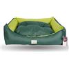 Ligo Oliver - Cuccia per cani di grande taglia idrorepellente sfoderabile resistente ai graffi. Cuscino materasso per cani in nylon. REALIZZATA A MANO IN ITALIA (S:60x50 cm, VERDE BOSCO/VERDE CHIARO)