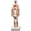 Ciao Schiaccianoci Natale Soldatino con tamburo (24cm) in legno glitterato, oro/bianco