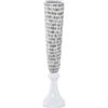 DRW Vaso da pavimento in madreperla con piede in resina bianca 17x91cm