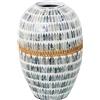 DRW Vaso da tavolo in madreperla e rattan 24 x 36 cm, bocca 10 cm