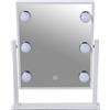 DRW Specchio da bagno regolabile con illuminazione variabile in acrilico bianco 30,7 x 6 x 36,4 cm