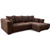 CAVADORE Divano angolare Mavericco/XXL con cuscino per schienale e cuscino decorativo/Longchair destro/stile industriale / 285 x 69 x 170 cm (larghezza x altezza x profondità) / microfibra
