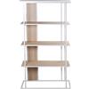 DRW Scaffale a 3 livelli in metallo e legno bianco e rovere 100 x 40 x 176 cm