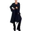 Toocool Spolverino Donna Lungo Elegante Leggero Maniche Lunghe VB-5135 [Taglia Unica,Blu Scuro]