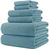 Polyte - telo bagno in microfibra - tessuto a nido d'ape - verde - oversize - 76,2 x 152 cm - 6 pezzi