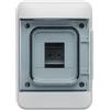 DEBFLEX - Cofanetto elettrico impermeabile + morsettiera a vite - Tabella elettrica 4 moduli - IP65/IK07 - Ideale per esterno/piscina/giardino - Posa sporgente - Grigio
